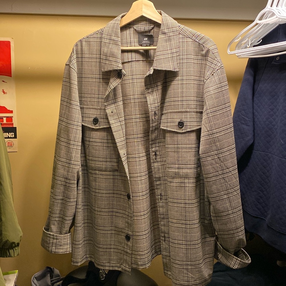 H&M Beige Plaid Sweater Vest